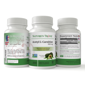 Ilustrasi suplemen Acetyl-L-Carnitine (ALCAR) sebagai pendekatan fat burner metabolik tanpa stimulan untuk wanita, mendukung metabolisme energi dan fungsi mitokondria.