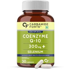 Ilustrasi suplemen Coenzyme Q10 dengan Selenium sebagai pendekatan fat burner metabolik tanpa stimulan untuk wanita, mendukung produksi energi sel dan perlindungan mitokondria.