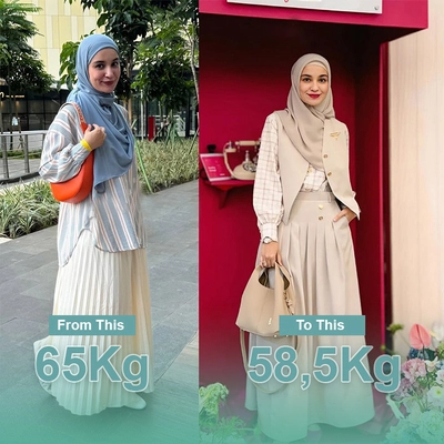 hasil diet shireen sungkar di drslimming dari 65kg ke 58k
