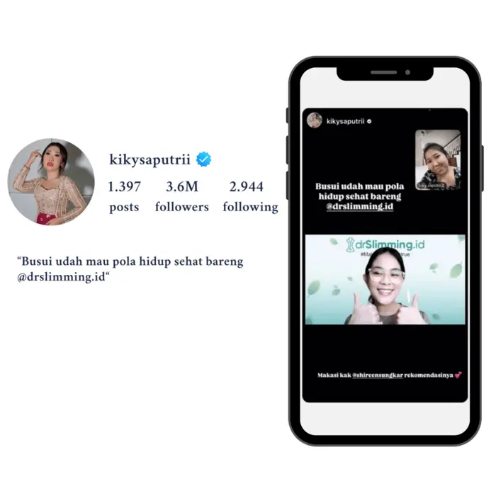 kiky syaputri berhasil menurunkan berat badan dengan bantuan program diet dari drslimming